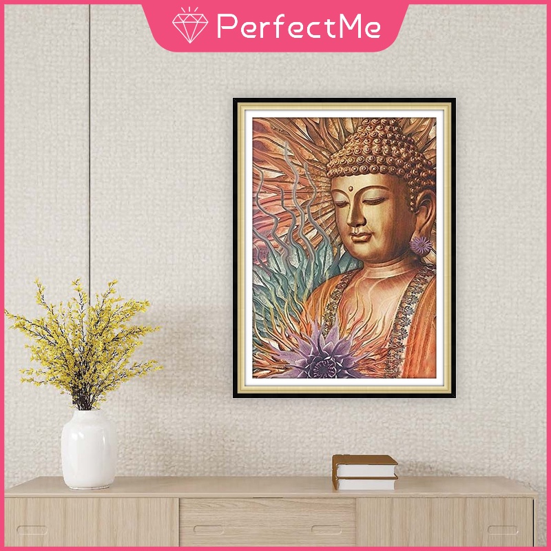 Bộ tranh đính đá 5d họa tiết phật giáo độc đáo kích thước 30x40cm DIY dùng trang trí