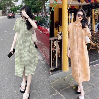 Váy Sơ Mi Kẻ Xuông Dài