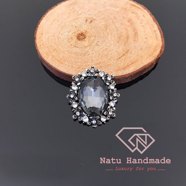 - Nguyên liệu handmade làm hoa cài áo- hoa cài tóc - Center đá mạ kim cao cấp
