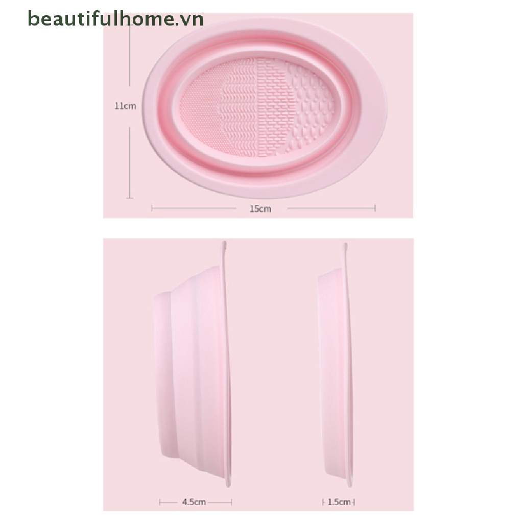 Dụng Cụ Vệ Sinh Cọ Trang Điểm Bằng Silicone Gấp Gọn Tiện Lợi