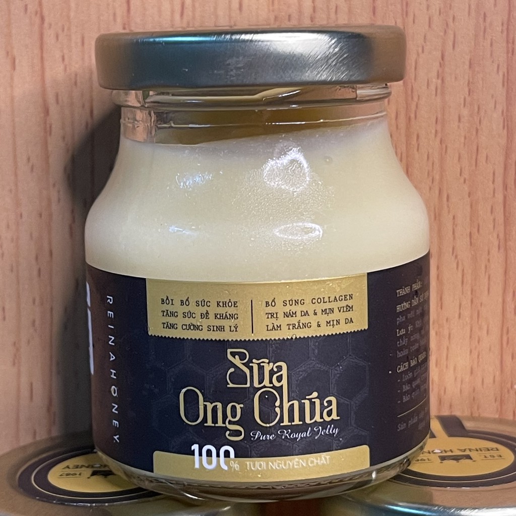 100gr Sữa Ong Chúa - Royal Jelly - 100% Tươi Nguyên Chất-Tăng Cường Sinh Lý - Bổ Sung Collagen - Mờ Sạm Nám- Reina Honey