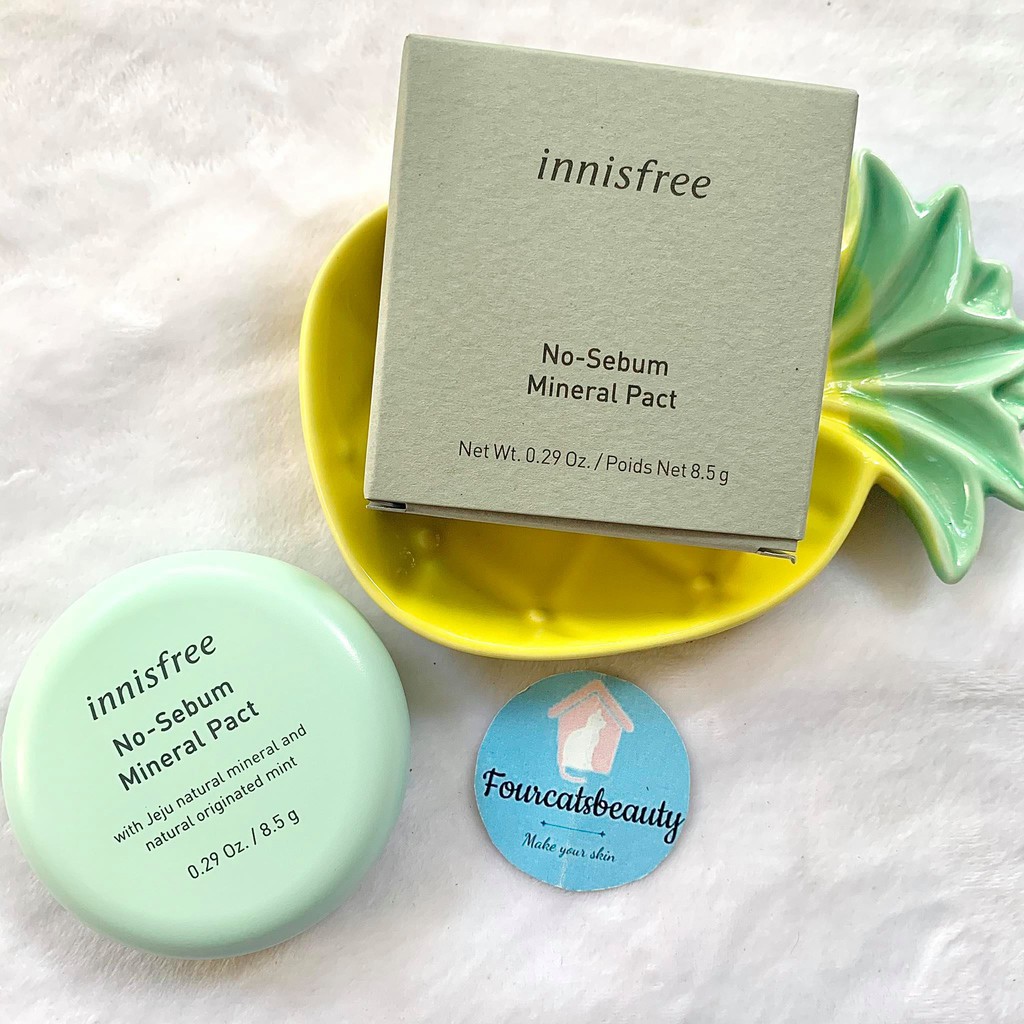 Phấn Phủ Nén Kiểm Soát Dầu Nhờn Vượt Trội, Giữ Được Lớp Makeup Lâu Trôi Innisfree No Sebum Mineral Pact 8.5gr