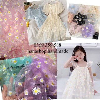 Voan Lưới Hoa Cúc Loại Đẹp, Nhiều Màu Khổ Rộng 1,6m(giá 50k/1m dài)