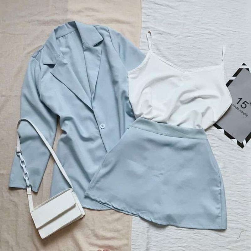 Sét vest xanh kèm áo