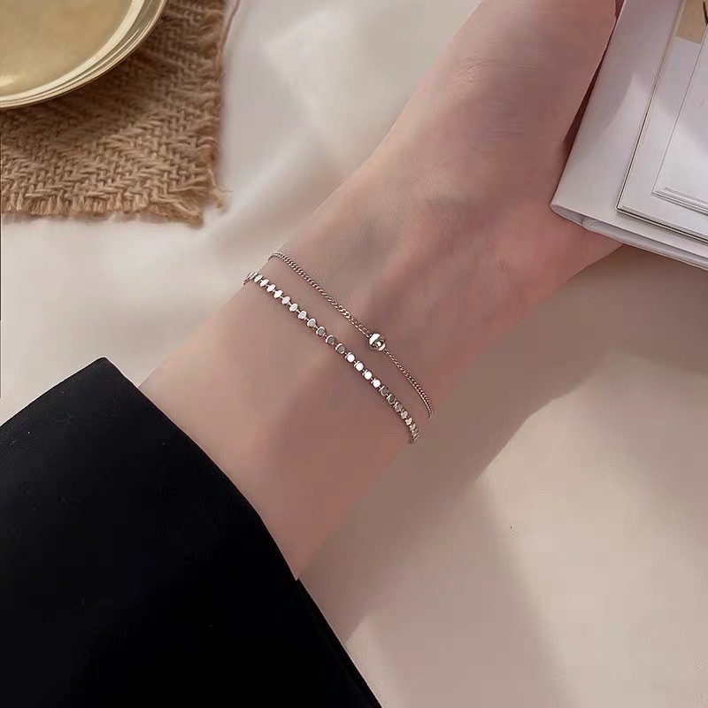 Vòng tay bạc 925 nữ dây đôi đơn giản [Chillee][VT-011] | BigBuy360 - bigbuy360.vn