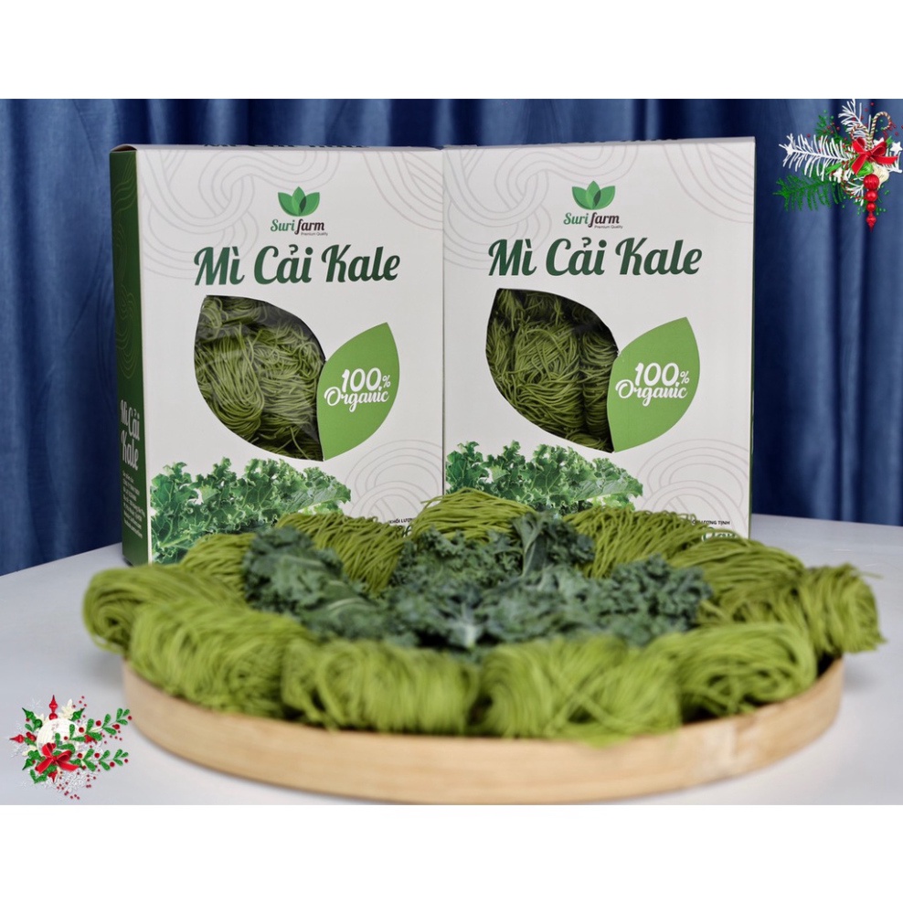 Mì cải Kale  hữu cơ Surifarm/Mì tươi ăn liền 400gr/hộp=15 vắt ăn kiêng, giảm cân,healthy