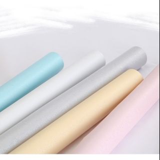 (tặng dụng cụ dán) cuộn 10m giấy dán tường đơn sắc