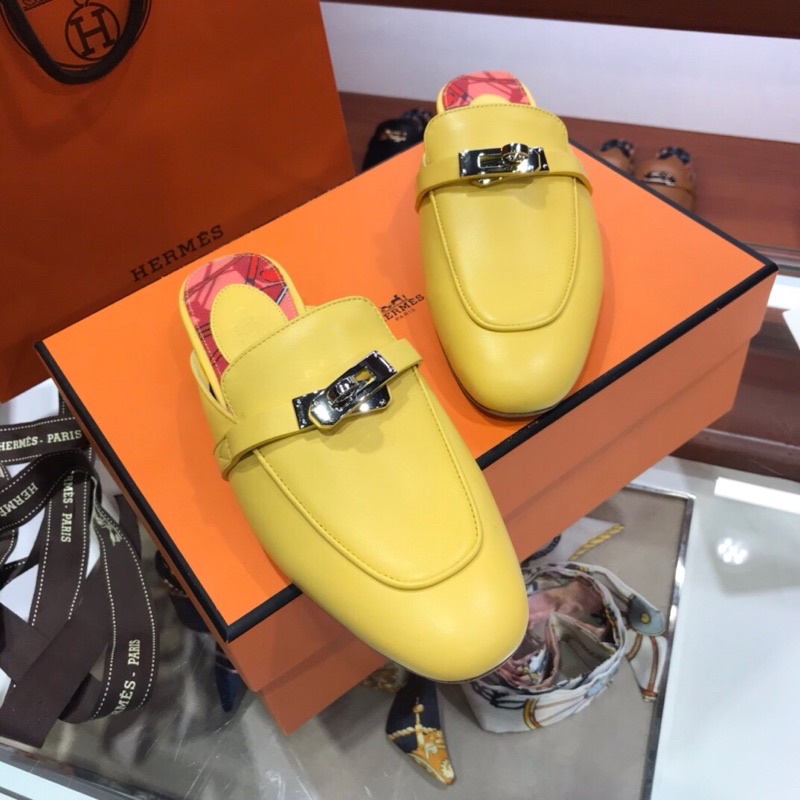 Giày sục nữ thương hiệu Hermes HM da thật cao cấp mẫu mới
