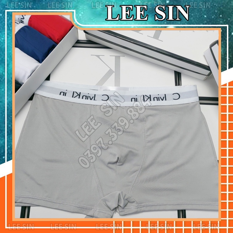 Quần lót nam Boxer thun lạnh Cotton, sịp đùi nam đẹp, quần lót nam đùi co dãn 4 chiều SD02 (Che Tên) - LeeSin