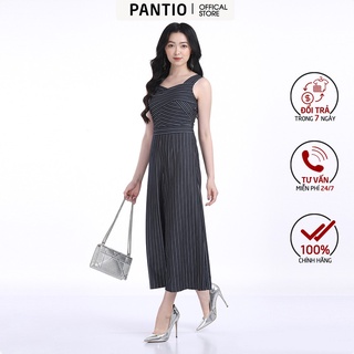 Jumpsuit chất liệu thô kẻ dáng suông không tay FJS3082 - PANTIO