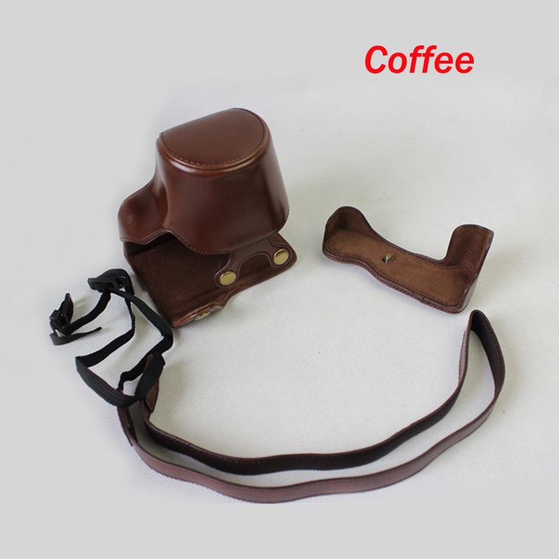 Túi Da PU Đựng Máy Ảnh Canon EOS M6 M6II M6 Mark ii Kèm Dây Đeo Vai 15-45mm