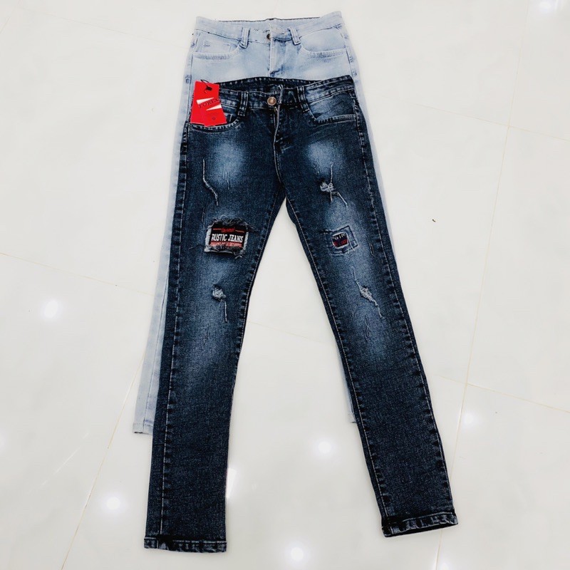 Quần Jean Nam Ống Côn Quần Rin Dài Rách Cá Tính Body Co Dãn Hàng Chất Lượng