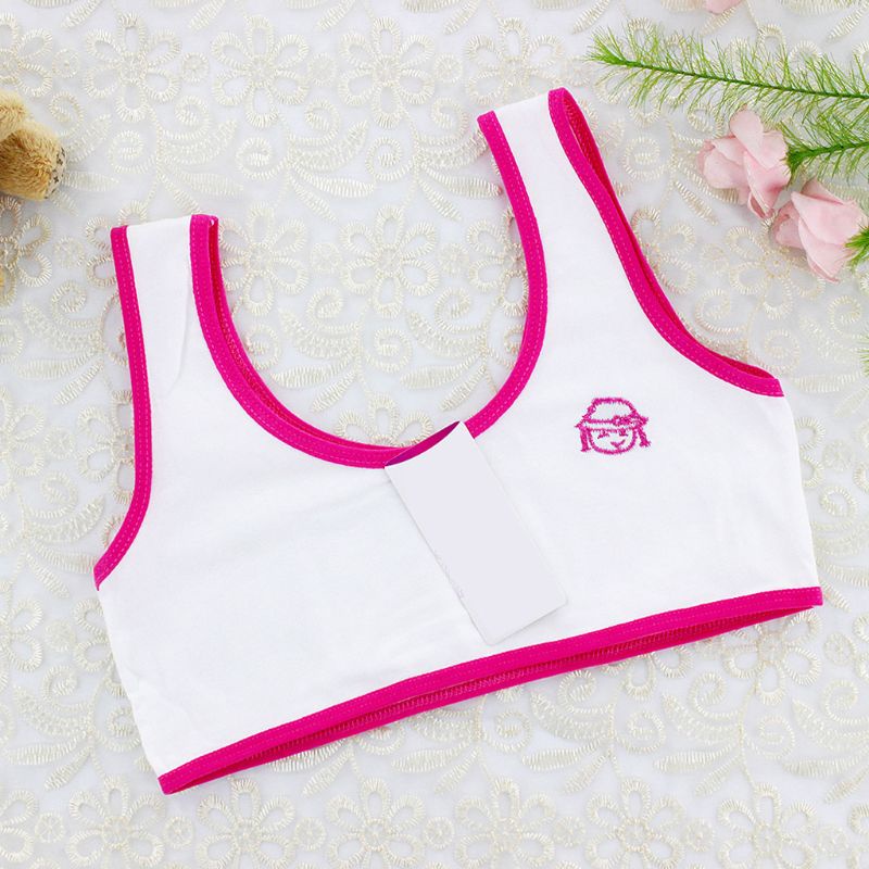 Áo Lót Croptop Hai Dây Bản Rộng Thêu Họa Tiết Hoạt Hình Cho Bé Gái 6 Tuổi