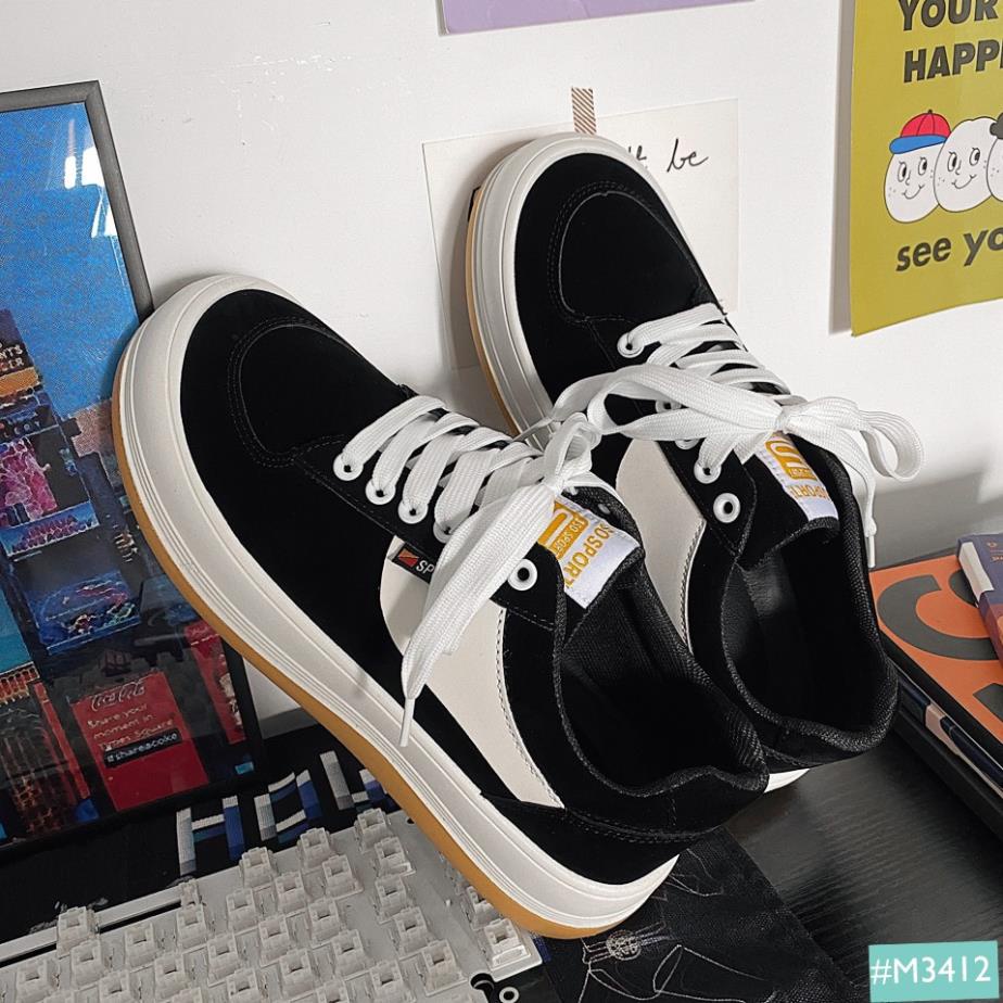 QN Giày Thể Thao Sneaker Cặp Đôi Nam Nữ Độn Đế Tăng Chiều Cao Harujuku MINSU M3412 Hàn Quốc Cực Ngầu Khi Đi Học, Đi Chơi
