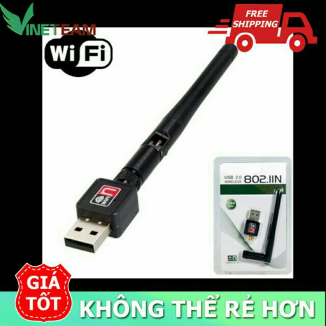 USB Wifi - USB Thu wifi 802.11n cho máy tính để bàn có Anten