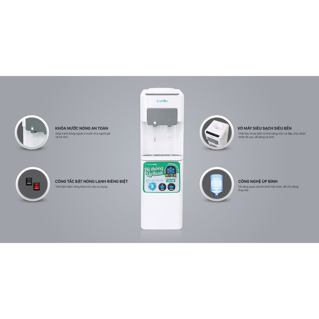 Cây Nước Úp Bình Karofi HC16 ♥️ Giá Sốc ♥️ Cây Nước Nóng Lạnh Karofi | BigBuy360 - bigbuy360.vn