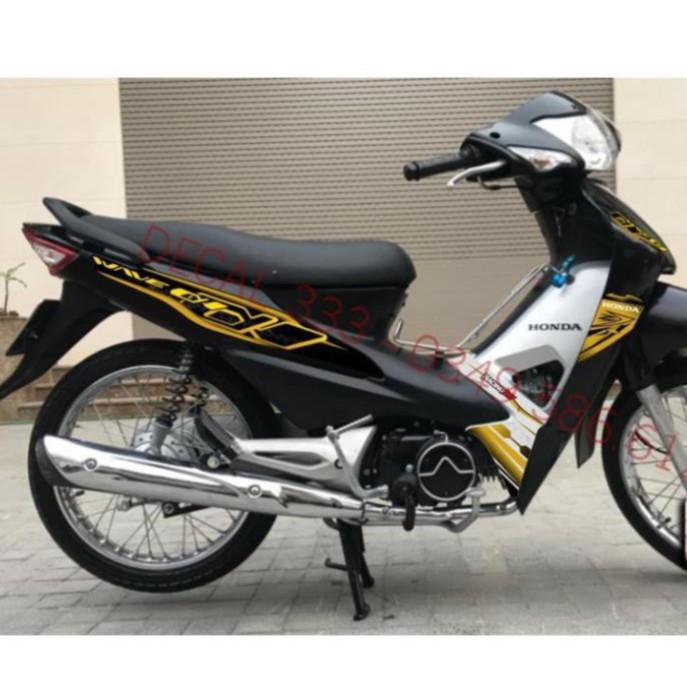 Tem Rời WAVE ALPHA 100 &amp; 50 cc - VÀNG ĐỒNG ĐEN - DÁN XE ĐEN 612137 (Tem chế 3 lớp cao cấp)