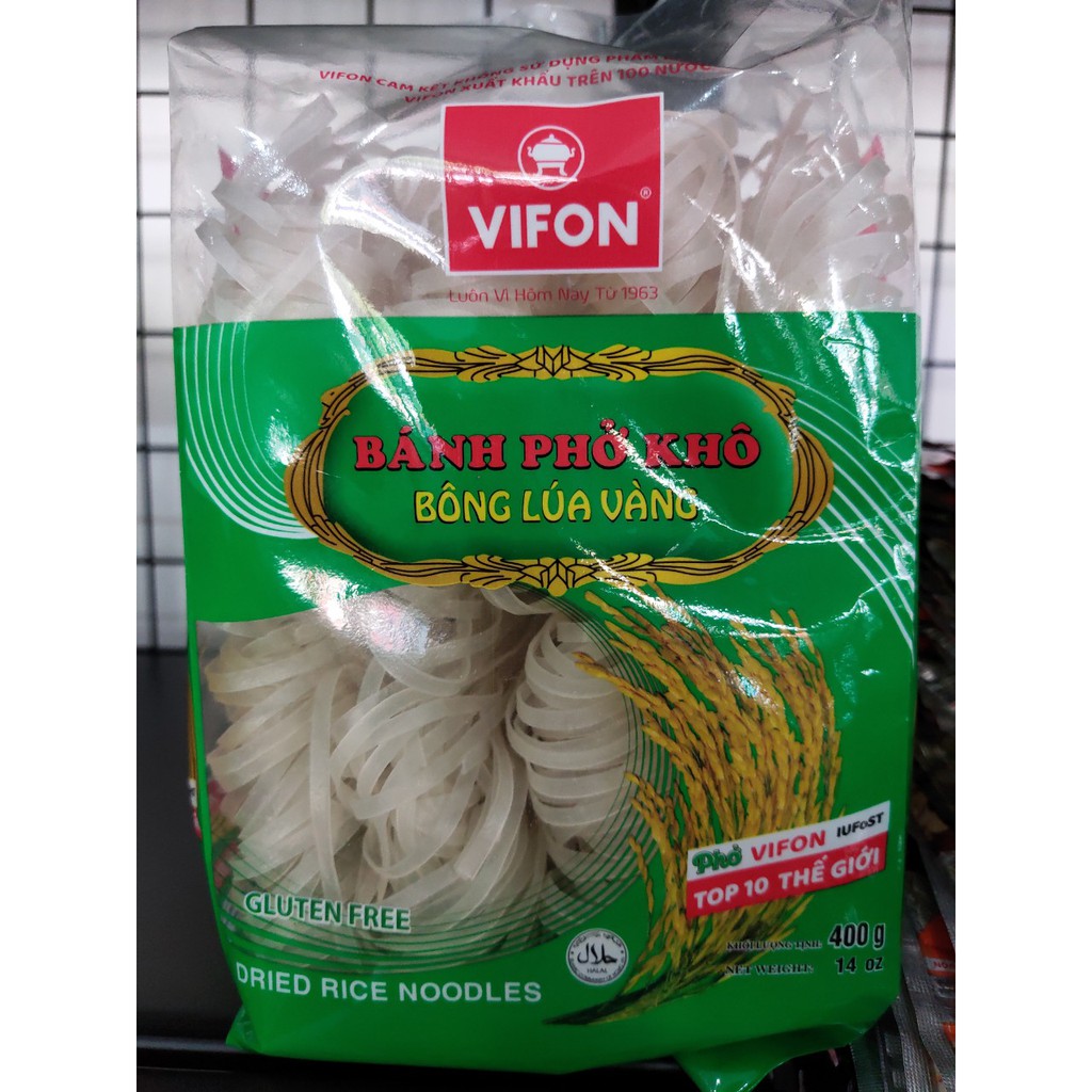 Bánh Phở Khô Bông Lúa Vàng Vifon 400g date:10/2022