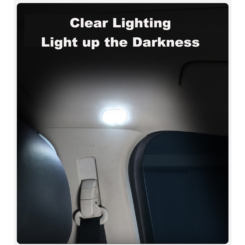 Đèn led đọc sách mini gắn nội thất xe ô tô có thể sạc lại bằng cáp USB tiện dụng