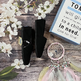 ⚡️[FREE SHIP]⚡️GIÀY TOMS ĐEN, ĐẾ ĐEN (đế cao su đúc)