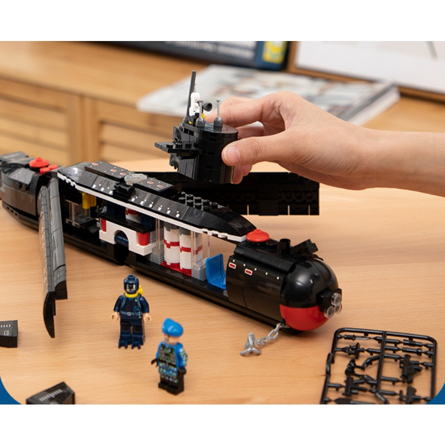 Bộ 515 Mô Hình Tàu Ngầm Chiến Đấu MOC WW2 PLA Loại 094 Jin-Class