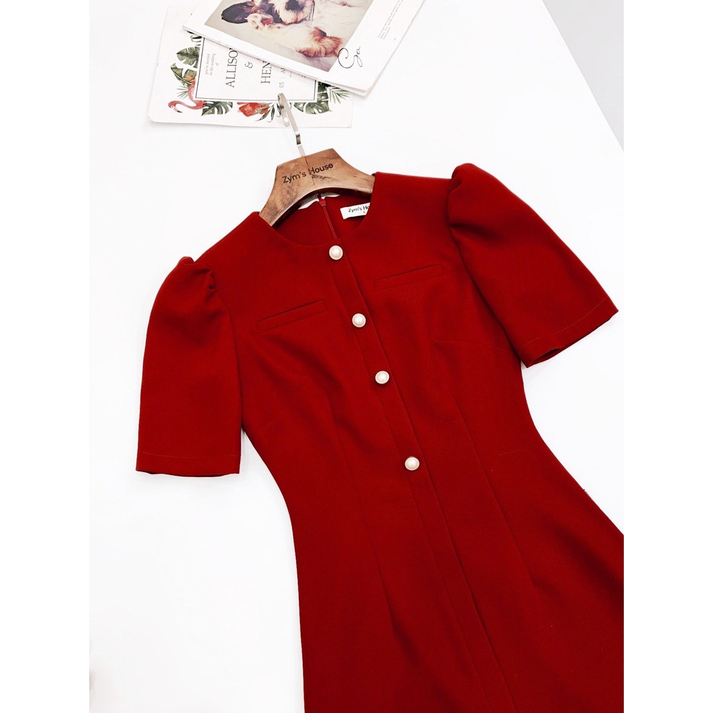 [Mã FAGREEN1505 giảm tới 30K đơn 99K] Váy cổ tròn tú giả phối nẹp cúc giả Zym’s House - LT128 | BigBuy360 - bigbuy360.vn