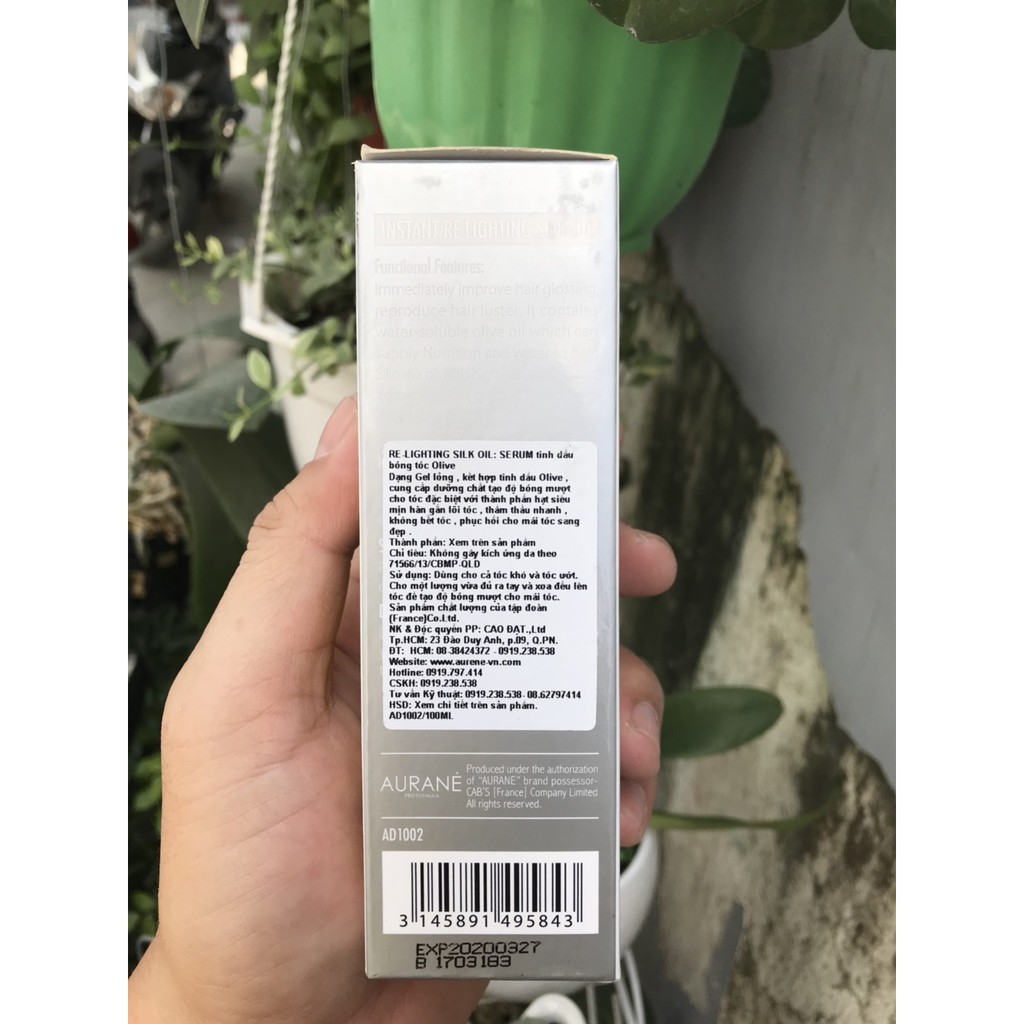 Serum tinh dầu bóng tóc Olive Instant Re Lighting Silk Oil Aurane 100ml