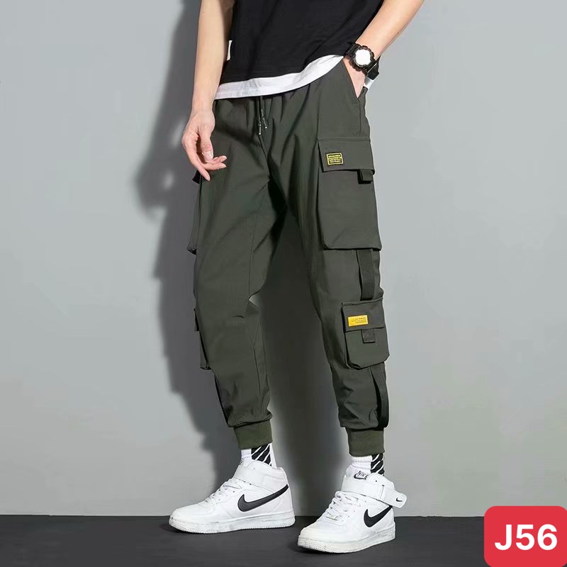 Quần jogger nam túi hộp bo chân màu xanh không rách chất kaki cao cấp co dãn 4 chiều, quần baggy thể thao nam ADO30 mới