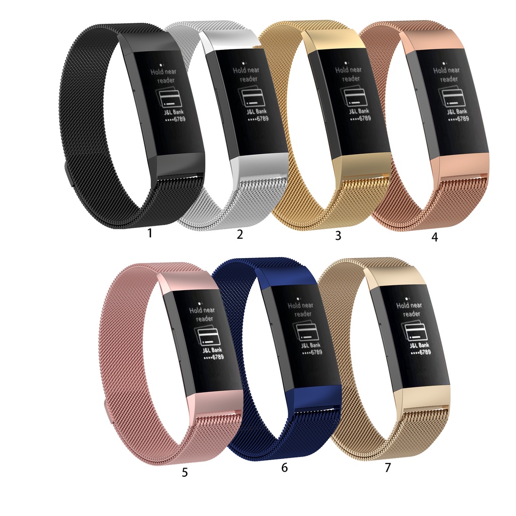 Dây đeo inox milanese cho đồng hồ thông minh Fitbit Charge 3 4 Se