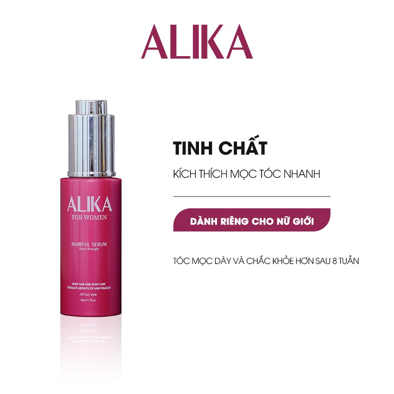 Tinh Chất kích thích mọc tóc Alika cho nữ, làm dày tóc, tóc chắc khoẻ hơn, hiệu quả sau 8 tuần sử dụng, chai 50ml