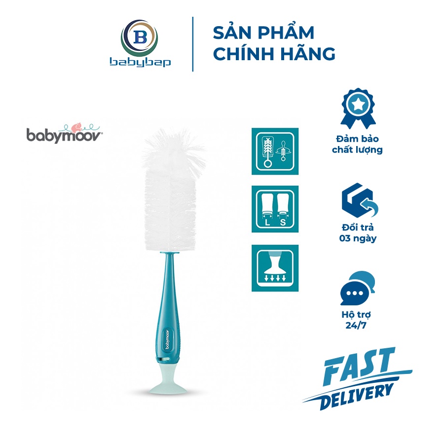 Chổi Cọ Bình Sữa &amp; Núm Ti Babymoov (Xanh Ngọc)