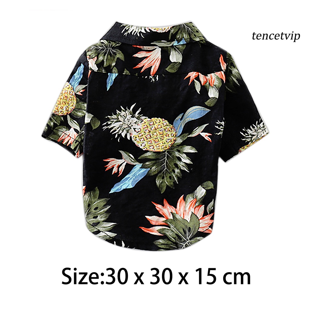 Áo thun cotton thoáng khí in hình cây dừa/quả dứa phong cách Hawaii thời trang mùa hè cho thú cưng