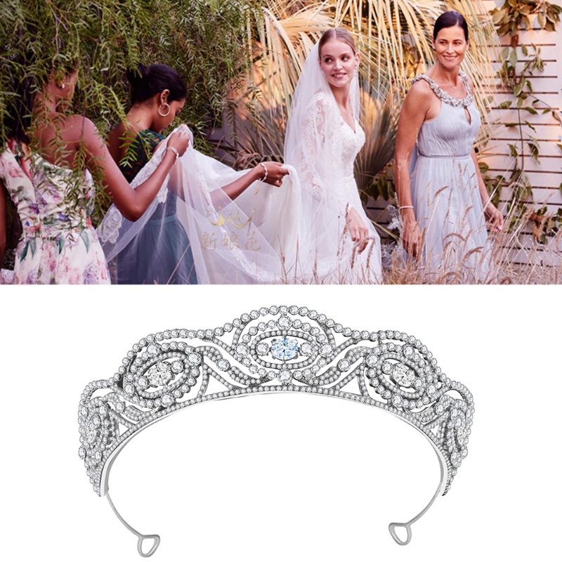 Băng Đô Cài Tóc Hình Vương Miện Bằng Kim Loại Đính Đá Pha Lê CZ Đẹp Mắt