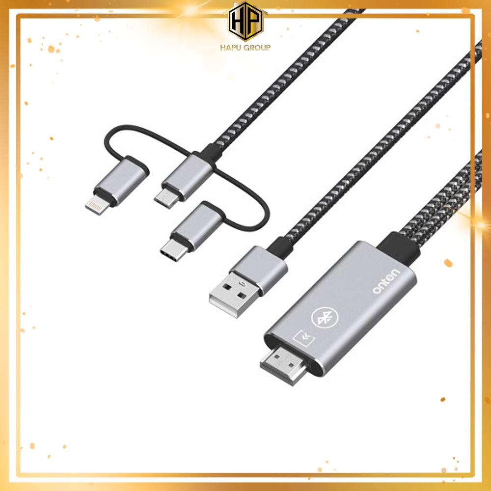 Cáp chuyển 3 trong 1 Lightning/ Type C/ Micro USB to HDMI Onten 7539 - Hapugroup