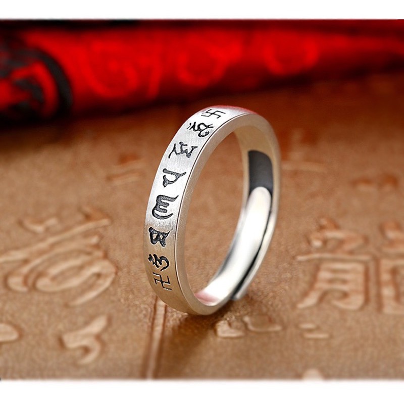 Nhẫn Bạc Om Mani Padme Hum Tây Tạng