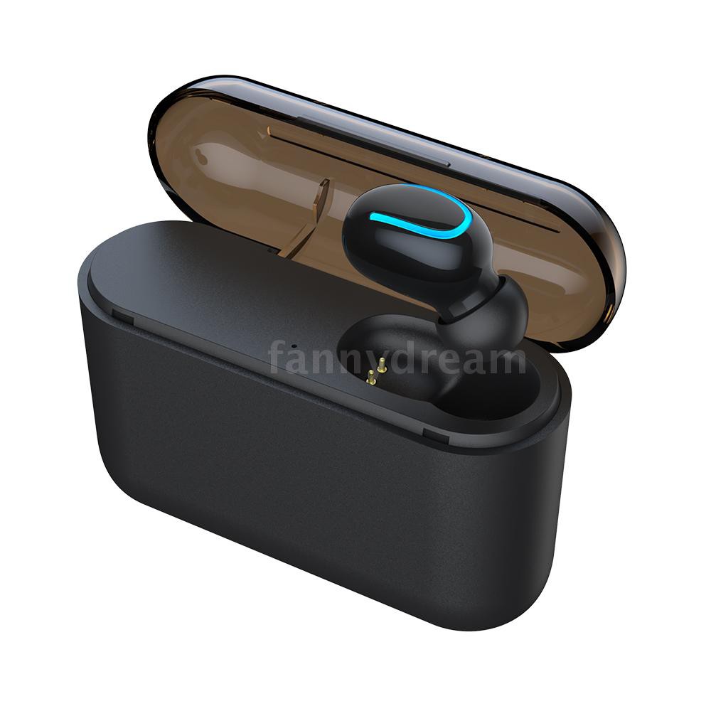 Tai nghe bluetooth 5.0 không dây HBQ-Q32 thiết kế đeo một bên có hộp sạc kết nối USB cho điện thoại/máy tính bảng/PC