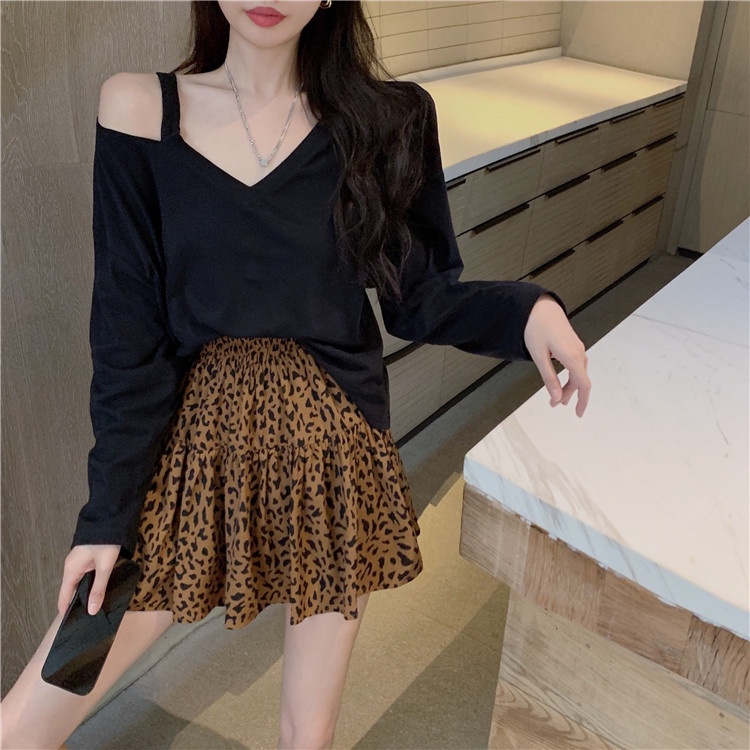 Áo kiểu tay dài cổ chữ V thời trang dành cho nữ