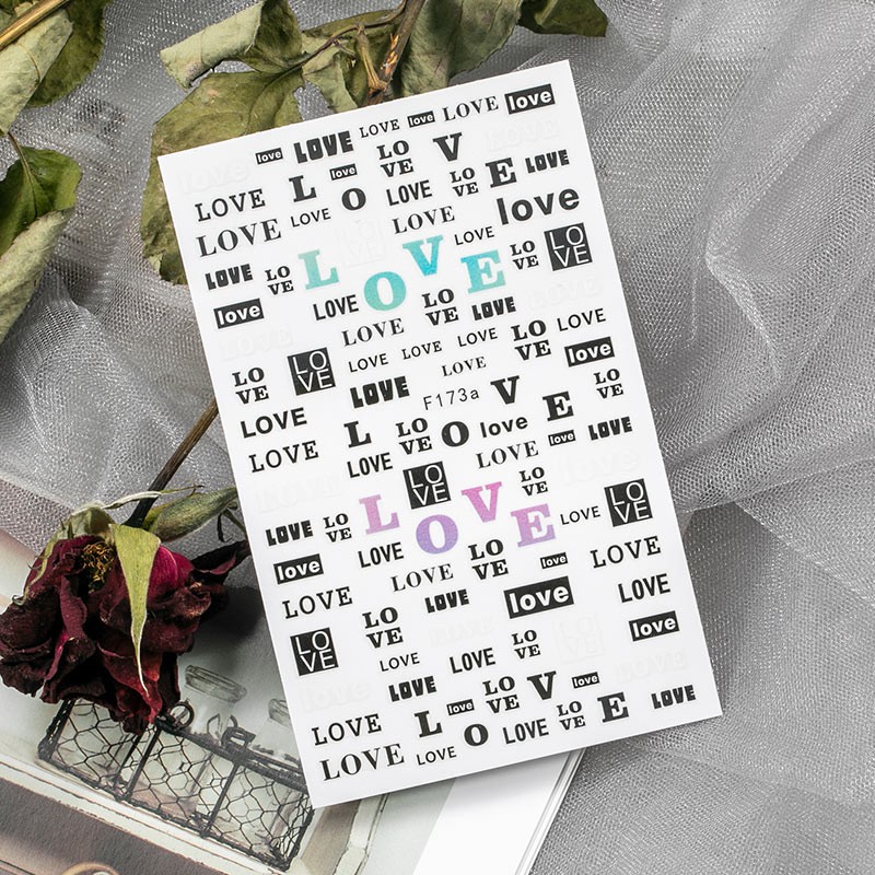 [ Lẻ ] Sticker dán móng tay chữ LOVE F173A