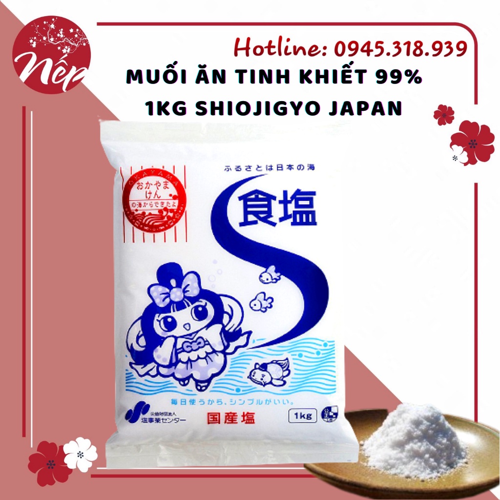 MUỐI ĂN TINH KHIẾT 99% 1KG SHIOJIGYO JAPAN AN TOÀN CHO TRẺ NHỎ