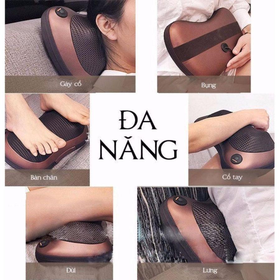 Gối massage 8 bi hồng ngoại đa năng