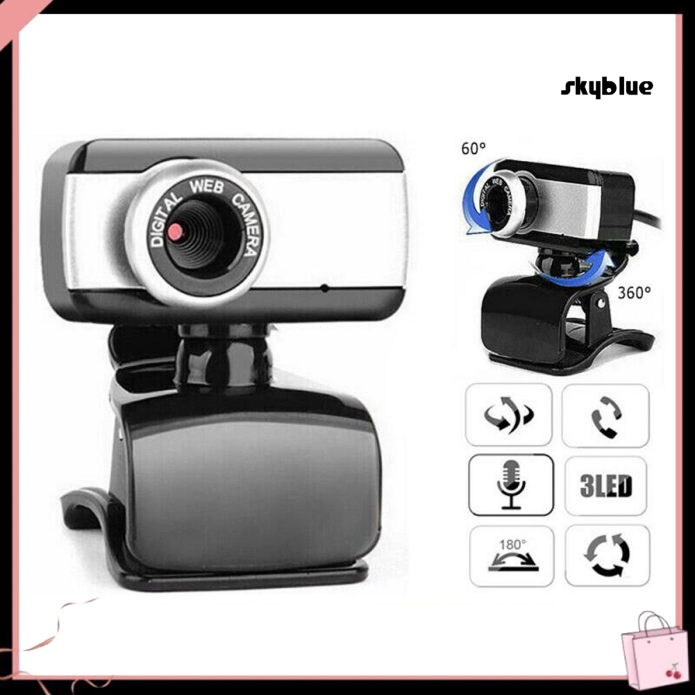 [SK]USB 2.0 640x480 Video Record Webcam Web Camera with Mic for Desktop Computer PC