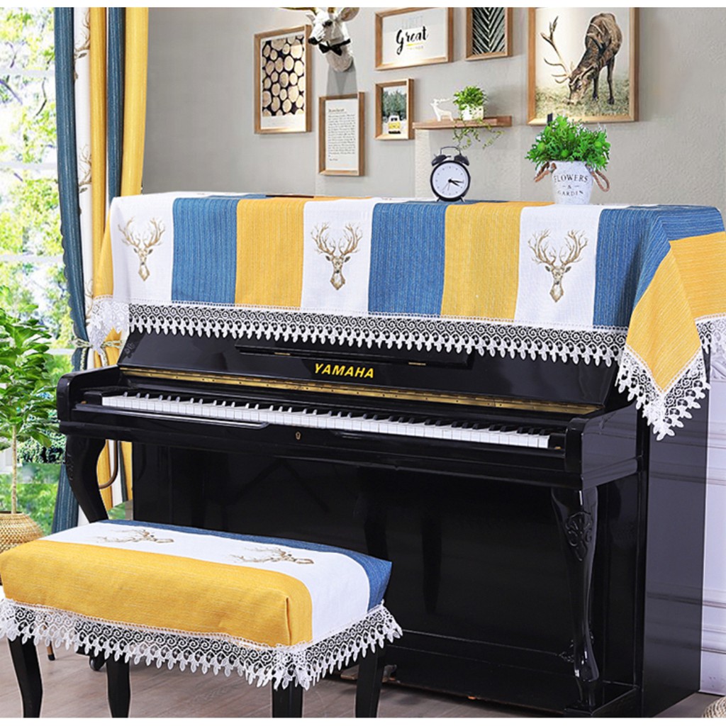 Khăn phủ đàn piano cơ đàn piano điện tử 88 phím phong cách Châu Âu cổ điển sang trọng