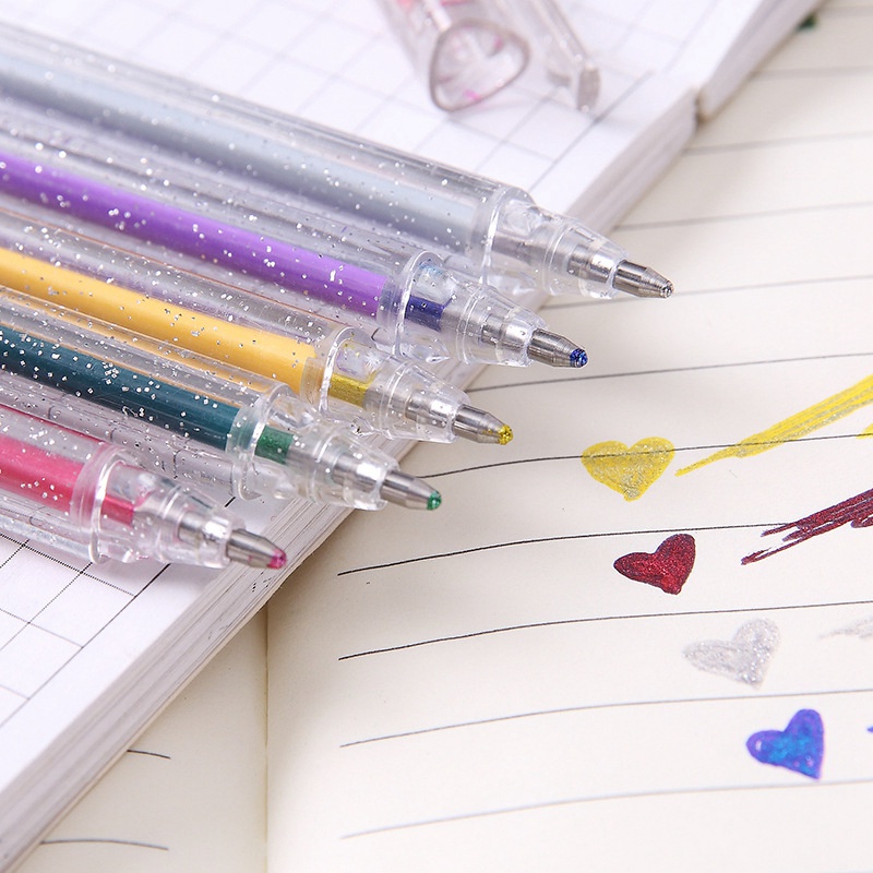 Bút dạ quang lấp lánh nhiều màu sắc tùy chọn trang trí đồ thủ công tiện dụng