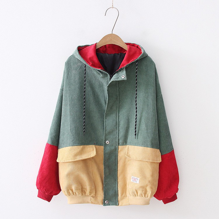 Áo Khoác Nữ Phối Màu Thời Trang 219 Xanh lá