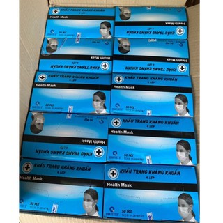 1 hộp /50 cái/35k Khẩu trang 4 lớp vinapro xanh chính hãng - đồ ăn vặt