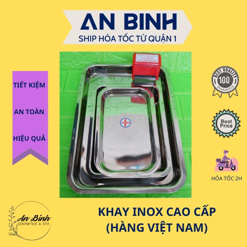 (Q1-HCM) Khay Inox Chữ Nhật Medical Hàng Việt Nam Chất Lượng Cao