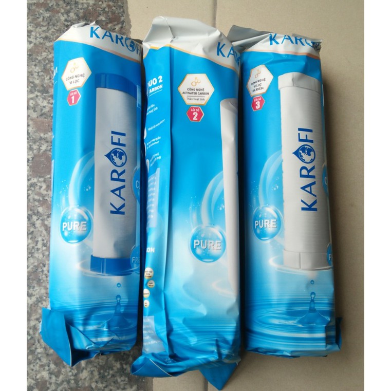 [CHÍNH HÃNG] Bộ 3 lõi lọc nước KAROFI Chính Hãng | Bộ Lõi lọc nước 1-2-3 karofi chính hãng