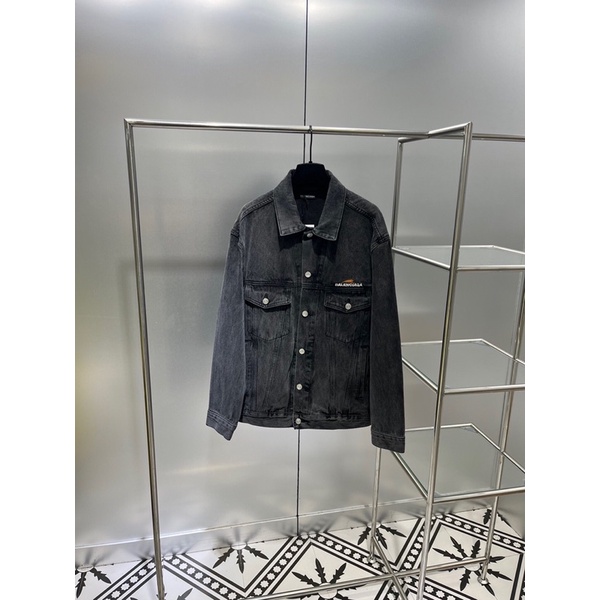 Áo khoác denim thời trang mẫu mới thương hiệu Balenciaga cao cấp