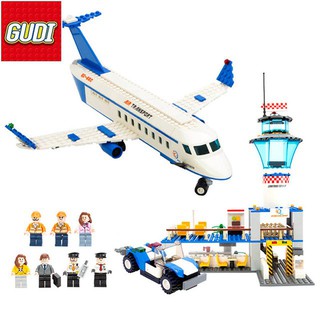 GUDI 8912 652 chị tiết siêu phẩm xếp hình sân bay quốc tế cỡ lớn