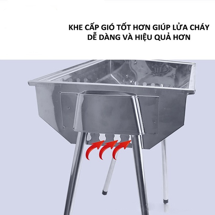 Bếp nướng than hoa đa năng, bếp nướng BBQ INOX chân cao